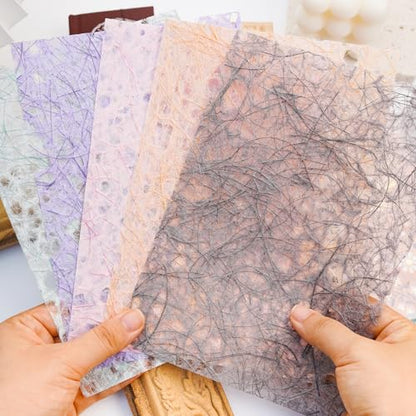 Colorful Textured Fabric Paper(cutouts paper, Close to A5 size) - color: cutouts paper