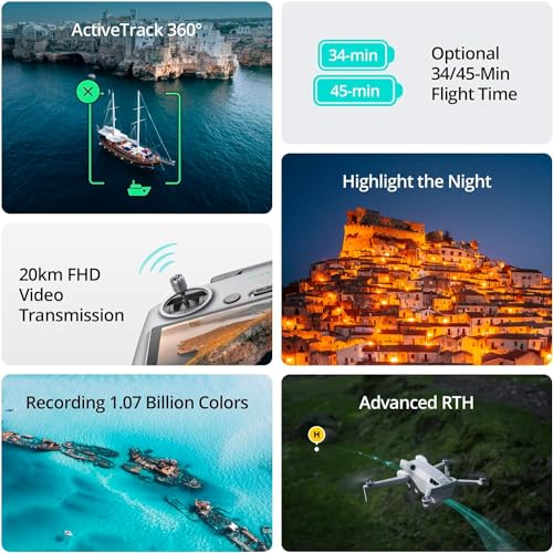 DJI Mini 4 Pro Folding Drone with RC 2 Remote (With Screen) Fly More Combo, 4K HDR Video Camera for Adults, Under 249g, Omnidirectional Sensing, 3 Batteries Bundle with Deco Gear Accessories