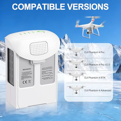 Phantom 4 Series Batteries 5870 mAh/15.2V Compatible with DJI Phantom4/4 Pro/4Pro V2.0/4 Advanced Drone Max 30 Minutes Flight Time Rechargeable Replacement Phantom 4 Pro Batteries (2-Pack) - style: phantom 4 battery*2