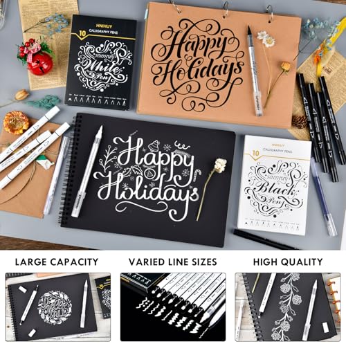 Dual Tip White Acrylic Calligraphy Pens, Hand Lettering Pen - color: White