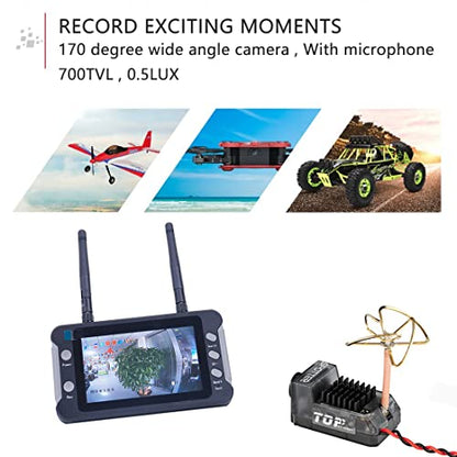 SoloGood FPV Camera and Transmitter Kit FOV170 5.8G 40CH VTX Supports Mic