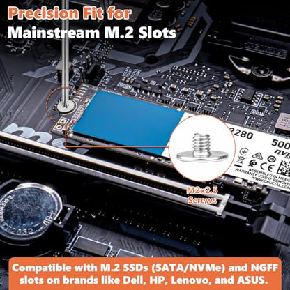 M.2 SSD Mounting Screws Kit, Silver, 32Pcs - color: 32Pcs Silver M.2 Screws