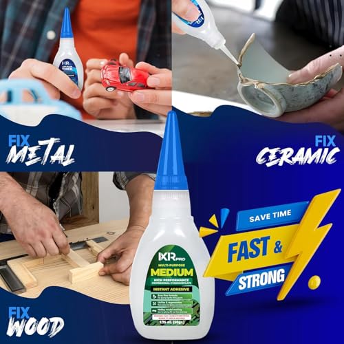 Medium CA Glue, Super Glue, Cyanoacrylate Adhesive, 3 Pcs 1.75oz Repair kit - size: 3 Pack