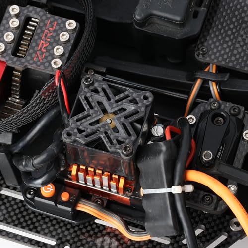 40mm×40mm Carbon Fiber RC Cooling Fan Cover - Universal Brushless Motor/ESC/Heatsink Fan Guard Shroud- Protection for RC Cars, Trucks, Drones (X Style) - style: 40mm / X Style