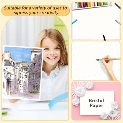 gisgfim 50 Sheets Bristol Paper Smooth 11x17 inches 100lb/270g - size: 11x17