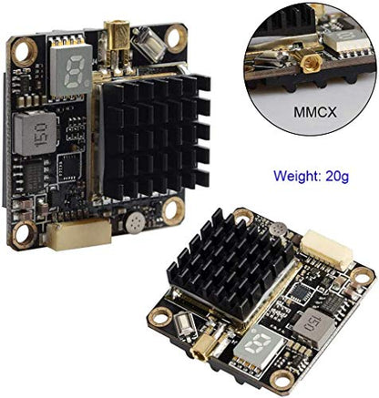 5.8GHz FPV VTX PIT/250/500/1000/2000mW Long Range Switchable Transmitter Support OSD Configuration Using Smart Audio and Microphone with MMCX, FC Uart for Racing Drone RC Drones Quadcopter RC Car