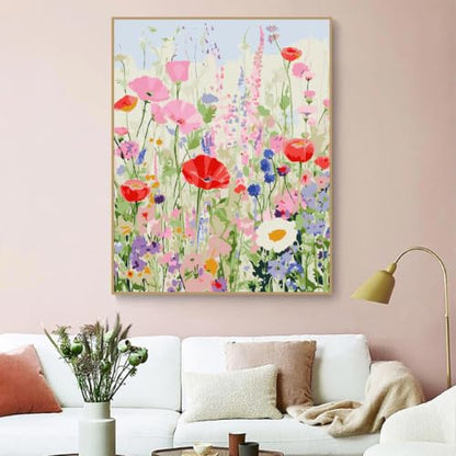 ZRIZQ Flowers Paint by Numbers Kit for Adults Beginner,Wildflowers, 16x20 - color: 16"X20"Rolled Canvas-Wildflowers