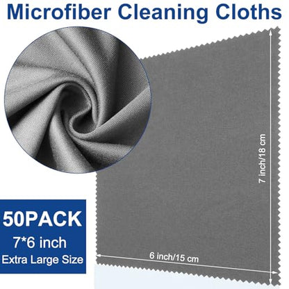 Frienda 50 Pcs Microfiber Glass Cleaning Cloths Lens, Dark Gray - color: Dark Gray