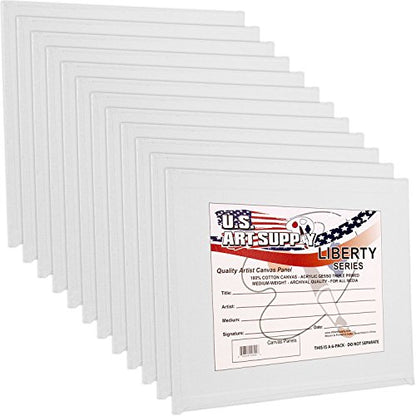 U.S. Art Supply 5 X 5 Inch Art Canvas Board Panels 12 Pack - 8 Ounce - size: 5" x 5"