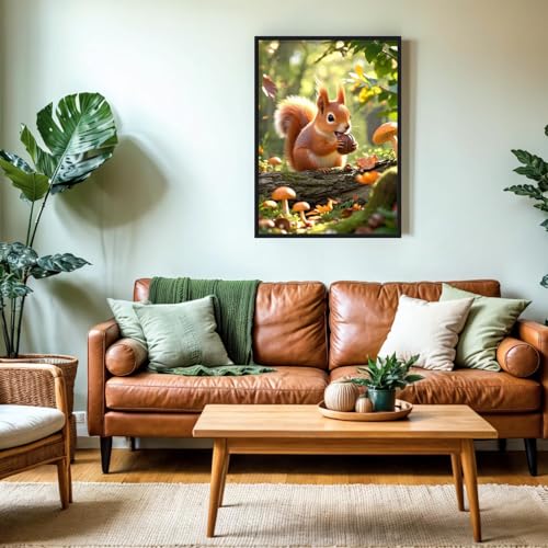 PINFFSHU Cute Autumn Squirrel Dimond Art Paintings for Adults - color: squirrel