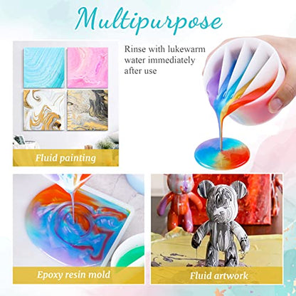NiArt 5-Channel Silicone Split Cup for Paint Pouring, Resin, Fluid Art
