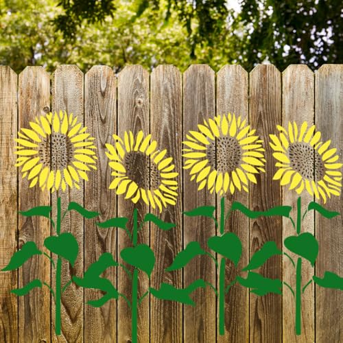 Large Flower Stencils for Wood Fence Walls Sunflower Stencils for Painting - style: Sunflower