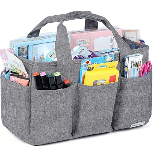 HOMEST Craft Organizer Tote Bag with Multiple Pockets