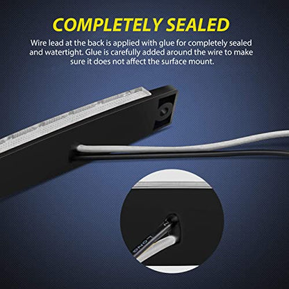 Nilight 10PCS 3.8" 6LED White LED Indicator Clearance Marker Lights - color: 3.8" White 10Pcs