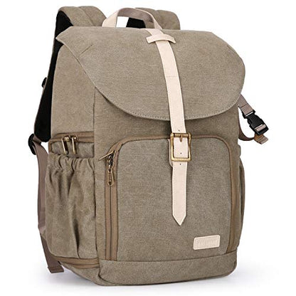 BAGSMART Camera Backpack DSLR Camera Bag Backpacks for Photographers - color: D-green[single Buckle]