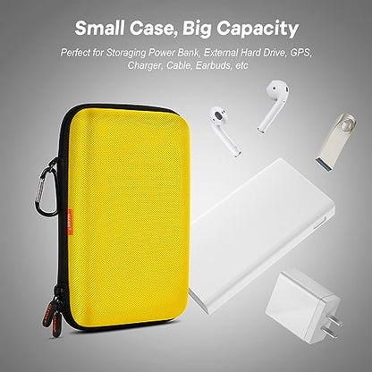 Bright Yellow Hard Shell Electronic Organizer Carrying Case,Large Storage - color: Bright Yellow