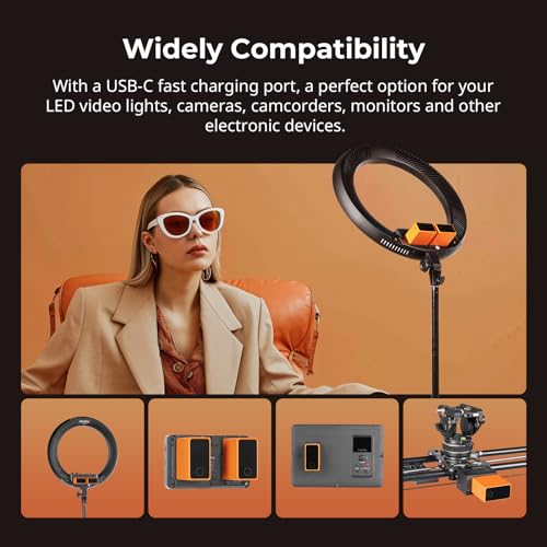 SMALLRIG NP-F970 USB-C Battery, 10500mAh 3.5H Fast Charged NPF Battery - color: Orange