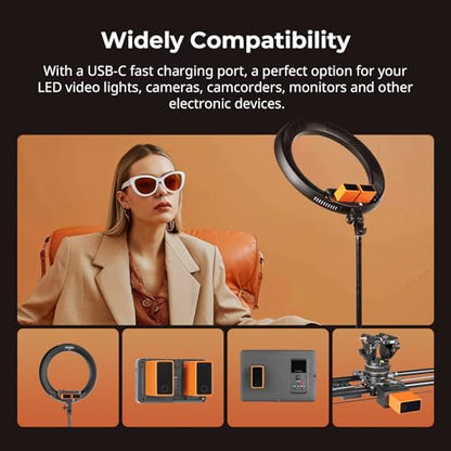SMALLRIG NP-F970 USB-C Battery, 10500mAh 3.5H Fast Charged NPF Battery - color: Orange