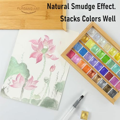 36 Shimmer Watercolor Paint Set, Metallic 2ML Shifting - color: Ethereal Hues