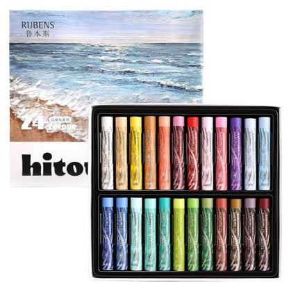 rubens 24 Muted Gray Soft Oil Pastels, Creamy & Blendable - color: 24 Colors