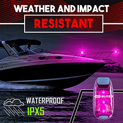 LED Safety Lights 4 Pack, Clip On High Visibility Strobe Light for Walk Run - color: Pink