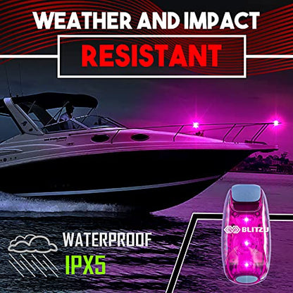 LED Safety Lights 4 Pack, Clip On High Visibility Strobe Light for Walk Run - color: Pink