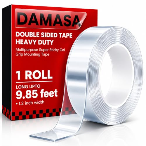 DAMASA Double Sided Tape Heavy Duty, Nano Tape, 1.18" x 9.85 Ft - size: 1.18" x 9.85 Feet