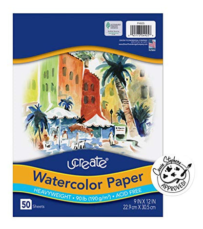UCreate Watercolor Paper, Stack One Color, Wet Media, Art Paper - size: 9'' x 12''