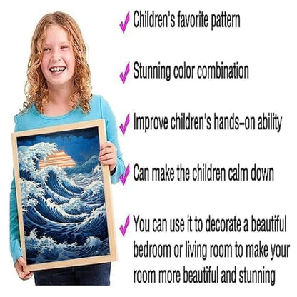 DOTSOPS 6 Pack Great Wave Diamond Painting Kits for Adults Painting Kit - color: Sunset