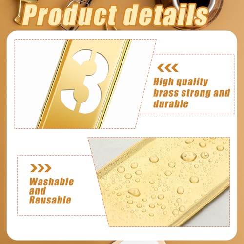 Pelopy 45 Pcs 4 Inch Brass Stencils Letters and Numbers Stencils Set - size: 4 Inch