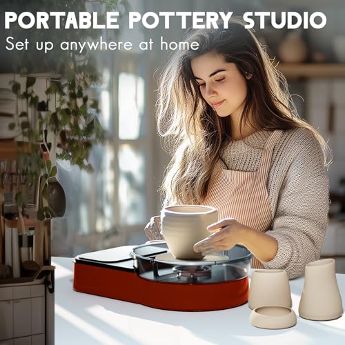 Catcrafter Pottery Wheel for Kids Teens Adults Beginners - Red Pottery Kit - color: Red