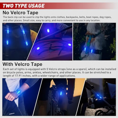 Nilight LED Safety Light 4PCS Blue Marine Navigation Bike Tail Lights - color: 3LED Safety Light-Blue