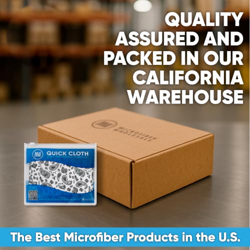 Microfiber Wholesale Quick Cloth Glasses Cleaning Cloths 5x7 Paisley White - color: White Paisley, size: 5"x7"