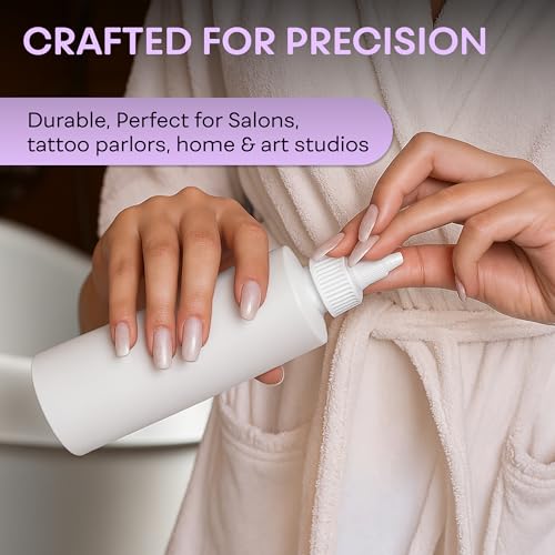 BRIGHTFROM Twist Top Applicator Bottles, Squeeze 8 OZ Empty Plastic Bottles, Refillable, Open/Close Nozzle - Hair Coloring/Multi Purpose (Pack of 2)