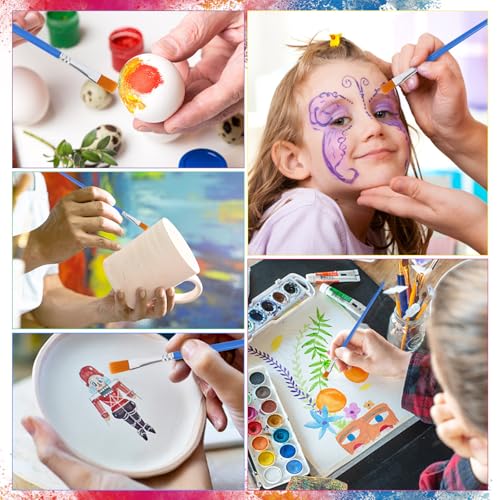 UPINS 11 Pcs Flat Paint Brushes Miniature Small Thin Painting Brushes for Detail Painting