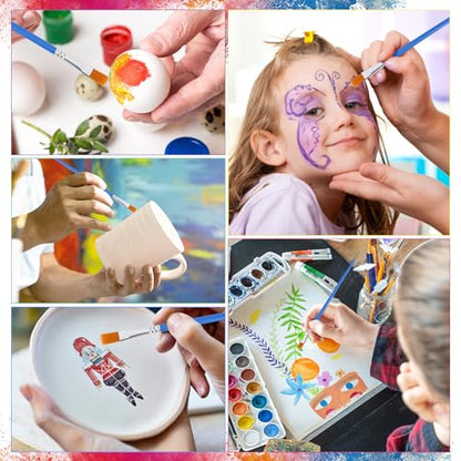 UPINS 11 Pcs Flat Paint Brushes Miniature Small Thin Painting Brushes for Detail Painting
