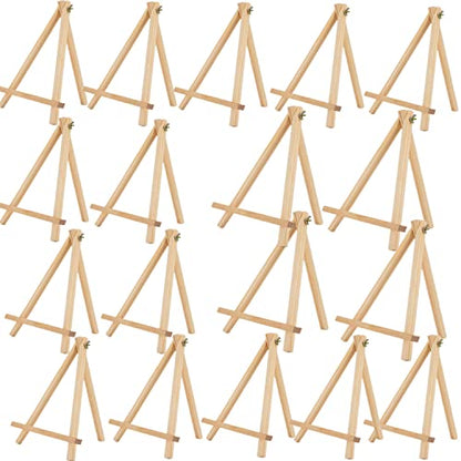 ANDES 9in Wood Tabletop Painting Easels 18 Pack Arts & Crafts Display Stand - style: 18pack