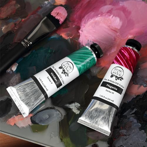 Tusc & Pine Artist Oil Paint - Jewel Tones, Set of 3 40 ml, Non-Yellowing, Rich & Creamy Consistency, Maximum Pigment Load, Small Batch Milled Oil Paints Made in the USA for Professional Artists - color: Jewel Tones, size: 40 ml (Set of 3)