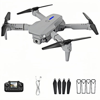 E88 Nova 2.4Inch Screen Remote Control Drone with 5G HD Real-Time Transmission, Foldable Quadcopter with 360° Roll, Barometric Altitude Hold, Dual Camera Switching, Trajectory Flight, Long Battery Life, Ideal for Beginners and Adults