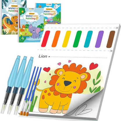 TECJOE 3 Pack Paint with Water Books, Kids Watercolor Activity Set - color: Traffic & Forest & Dinosaur