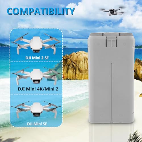 COOLSHOW 2-Pack 2400mAh Intelligent Flight Battery Rechargeable Compatible with DJI Mini 2/2 SE/SE/Mini 4K Drone,31 Mins Max Flight Time - size: 2 Batteries