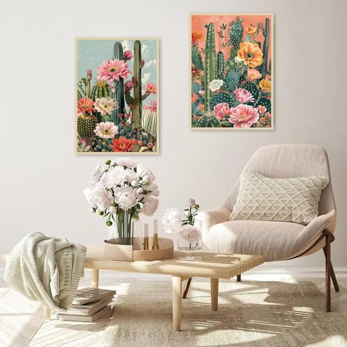 2 Pack Cactus Diamond Art Kits for Adults Diamond Painting Kit for Beginner - color: DP03410
