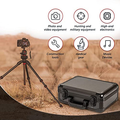 Matel Hard Case with Foam, 16" x12" x 6" Storage for camera,cameragear,tools,protective equipment/Customizable Pick & Pluck Foam - color: 16''