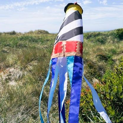 In the Breeze 4665 — 3D Lighthouse Windsock — Hanging Outdoor Beach Decoration for Yards, Gardens - style: Lighthouse