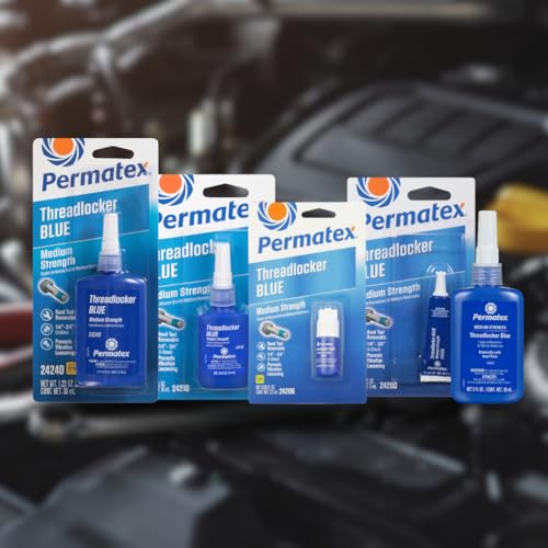 Permatex 24200 Medium Strength Threadlocker Blue, 6 ml, Automotive Threadlocker For Preventing Bolts From Loosening And Corrosion, Removable With Hand Tools - size: 6 ml, style: Liquid - Medium Strength