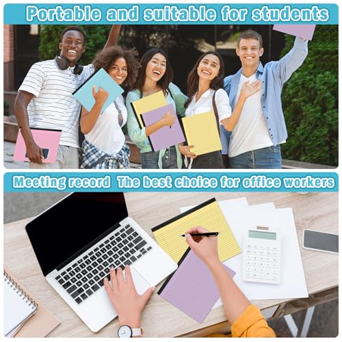 gisgfim 4 Pack 9.5"x 11" Legal Pads College Ruled Notepad - color: Pastel 2