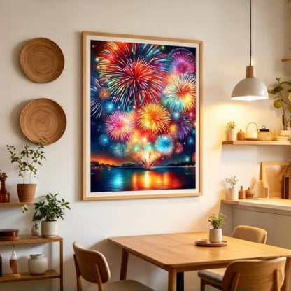 5D Colorful Fireworks Diamond Art kits for Adults Beginners 12x16inch - color: KM1347-1