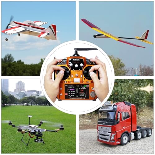 Radiolink AT10II 12CH 2.4G RC Transmitter and Receiver R12DS for Airplane - color: Orange