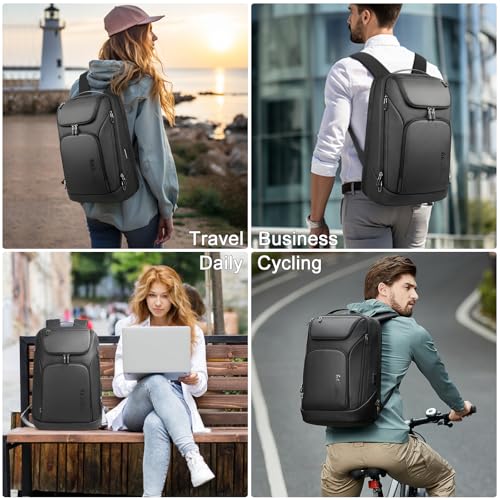 hk Business Smart Backpack for Men Anti-Theft for 17.3 Inch Laptop - color: Deep Black