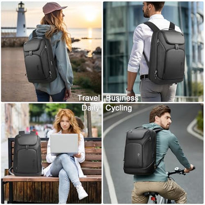 hk Business Smart Backpack for Men Anti-Theft for 17.3 Inch Laptop - color: Deep Black
